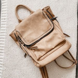 target | tan faux leather mini backpack purse